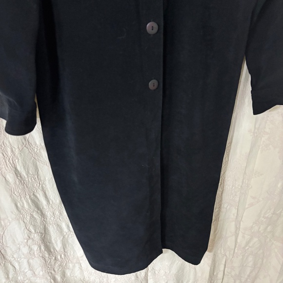 Tess Woman’s Vintage Long Sleeve Button Up Faux Suede Dress Black Size L - Picture 4 of 6